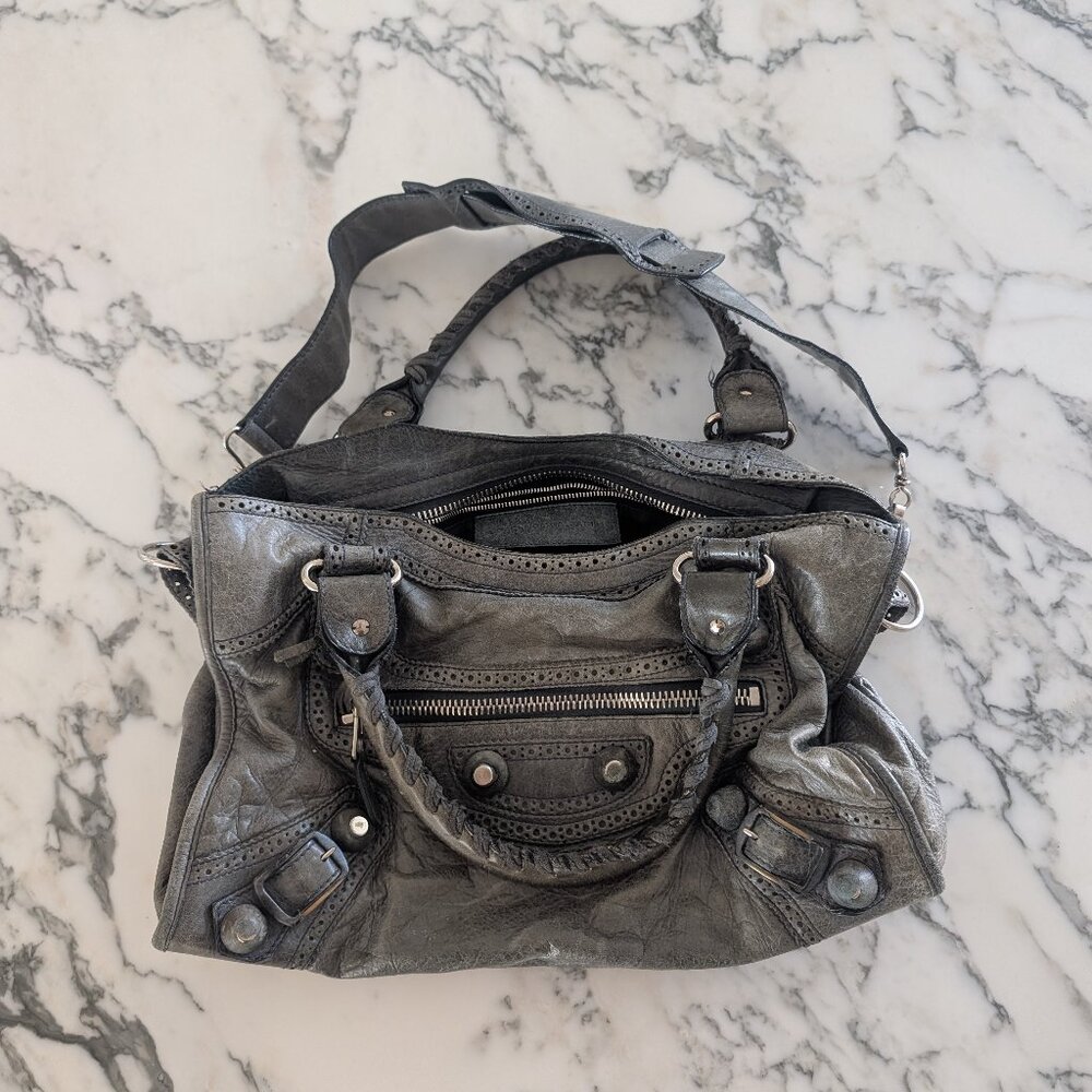 Balenciaga Grey City Handbag